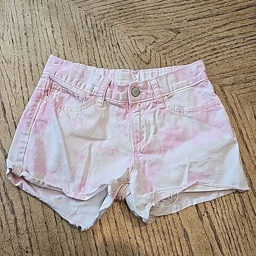 Girls size 10 denim tie dye shorts Old Navy
